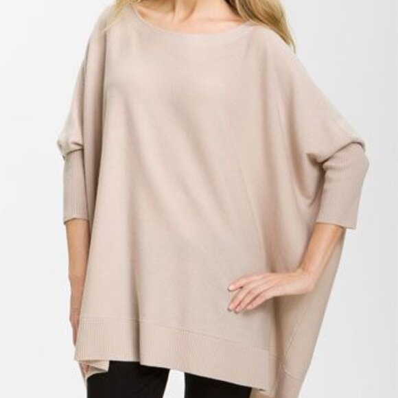 Diane Von Furstenberg Beige Oversized Sweater Size M/L Wool & Cashmere AHIGA-BIS - Picture 1 of 15